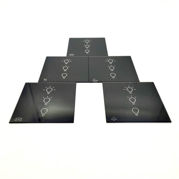 Custom 1mm 2mm 3mm 4mm 5mm Tempered Touch Wall Switch Glass For Hotel Decoration