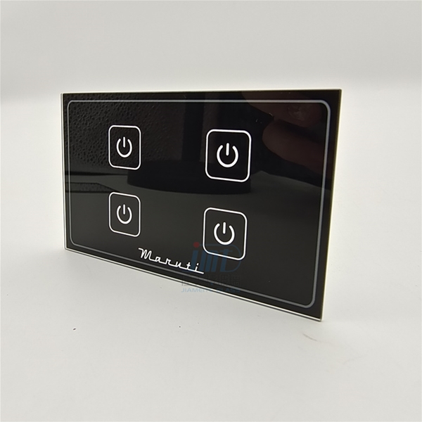 Customized Intelligent Household Appliance Tempered Silk Screen Printed Touch Glass Panels with Adhesive